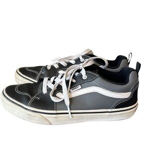 Vans Filmore Leather Gray‎ Black YOUTH Low Top Sneakers Size 6 (EU 38)